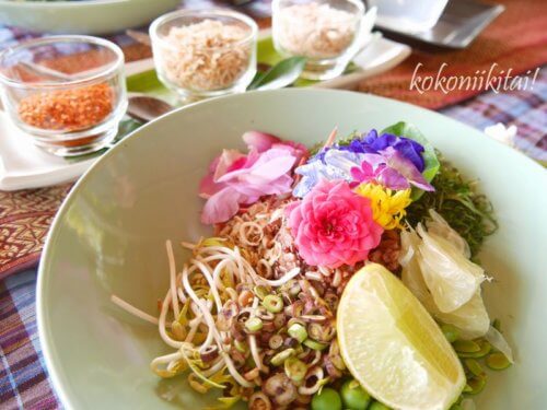 バーン・ワスンタラ農園チェンマイBaan Wasunthara Farmバーンワスンタラ農園のランチ料理タイ料理カオヤム